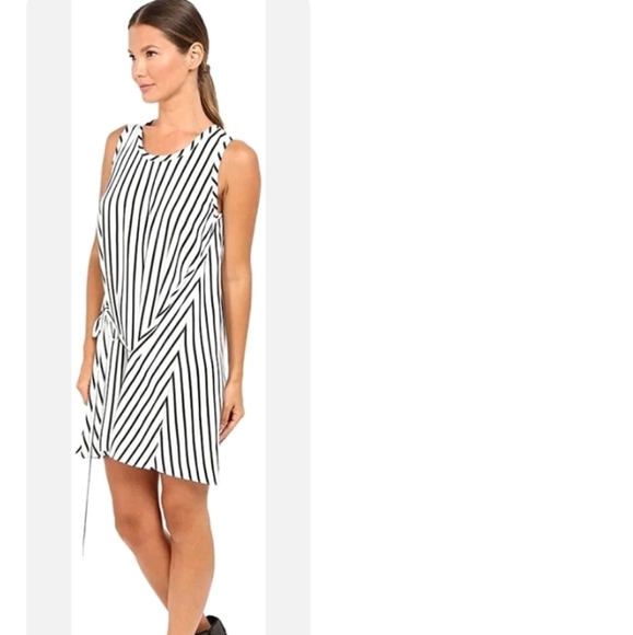 McQ Women Sleeveless Dress White/Black Stripe Size 36 IT - Picture 2 of 6